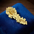 Gold Tone Evil Eye Brooch With Radiating Crystal Lashes view 3