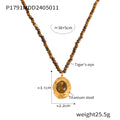 Gold Tiger Eye Oval Pendant And Beaded Pendant Necklaces view 7