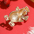 Enamel Snowman Brooch with Top Hat and Ice Skates Decorative Clothing Pin view 3