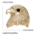 Sculpted Eagle Head Brooch in Gold or Silver With Black Eye view 6
