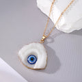 White Irregular Evil Eye Resin Keychain and Pendant Necklace view 4