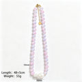 Six Color Faux Baroque Bead Necklaces With Carabiner Clasps view 8