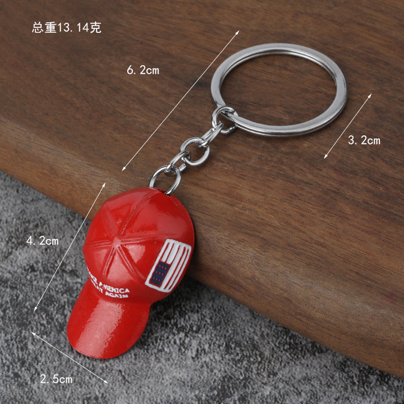 Red Hat Metal Keychain Fashion Gift Accessory for Men