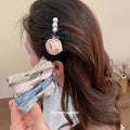 Satin Bow And Rose Pearl Metal Comb Hair Accessories view 1
