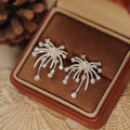 Silver Tone Crystal Firework and Star Drop Stud Earrings view 3