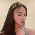 Gold Tone Star Branch Headband With Clear Faceted Stones view 4