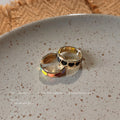 Gold Tone Open Adjustable Ring Multicolor Enamel Heart Band view 3