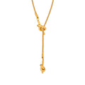 Metal Knot Lariat Snake Chain Y Necklace Gold and Steel view 5