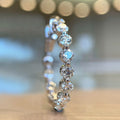 Round Clear Stone Full Eternity Band In Polished Silver Tone view 1
