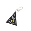 Silver Tone Black Triangle and Hamsa Eye Clip Keychains view 5