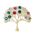 Crystal Money Tree Brooch Multicolor Green and Silver view 2