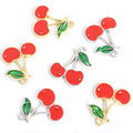 Red Cherry Enamel Charms in Gold Tone and Silver Tone view 4