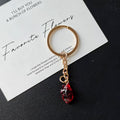 Transparent Red Anatomical Heart Keychain with Silver Tone Split Ring view 3