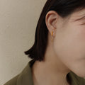 Minimal Bar Stud Earrings With Connecting Chain Tassel Pair view 4