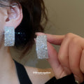 Silver Pave Rectangular Collar Necklace Earring Sets Bracelets view 4