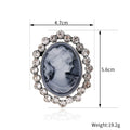 Gold Tone Silver Tone Woman Portrait Crystal Two Designs Metal Brooch Pin view 2