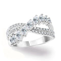 Marquise Stone Crossover Multi-Rail Ring In Four Colors Silver Tone view 3