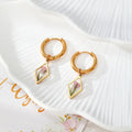 Gold Hoop Earrings Pressed Flower Resin Charms 10 Styles view 11