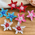 Layered Petal Flower Stud Earrings in Four Bright Colors view 2