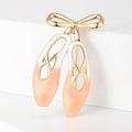 Gold Bow Ballet Slippers Brooch Enamel Four Colors view 3