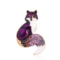 Red Gold Tone Fox Crystal Enamel Six Designs Metal Brooch Pin view 9