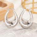 Sculpted Geometric Hoop Earrings in Four Tone Styles view 7