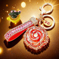 Moonstone Peony Flower Keychains in Five Colors plus Assorted Option view 1