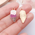 Enamel Zinc Alloy Ice Cream Hamburger Cake Food Charm Pendant for DIY Earrings Necklace