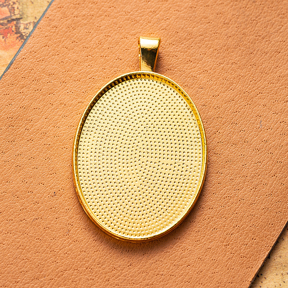 30x40mm Oval Pendant Tray Necklace Base for DIY Jewelry