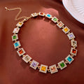 Teardrop Crystal Halo Choker Multicolor Clear Variants view 6
