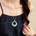 Colorful Open Center Pendant Necklaces on Slim Cord Chains view 4
