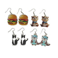Acrylic Animal Food Print Hook Earrings 4 Fun Designs view 5