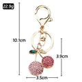 Rhinestone Cherry Keychain Metal Fruit Pendant Bag Charm view 3