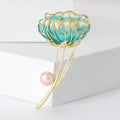 Enamel Flower Brooch In 3 Styles With Polished Metal And Decorative Details view 2