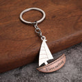 Metal Sailboat Keychain With I Love Sailing Text, 3 Color Styles view 3
