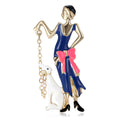 Fashion Woman And Dog Enamel Brooch In Two Outfits view 5