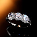 Silver Tone Five Round Clear Stone Anniversary Ring view 2