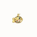 Six Reversible Colorful Enamel Style Gold Tone Disc Pendants view 5