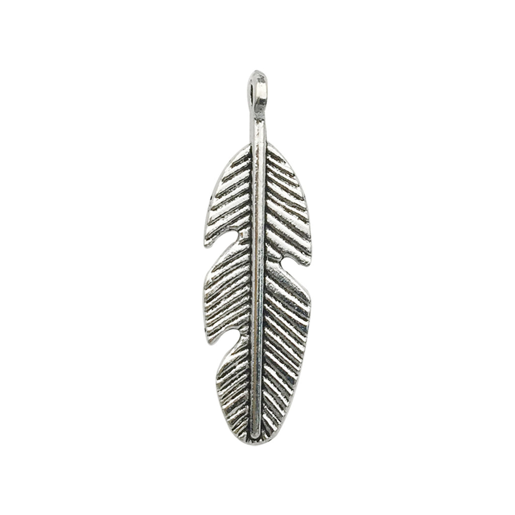 Vintage Zinc Alloy Leaf Feather Charm Pendants for DIY Necklace Earring Jewelry Making