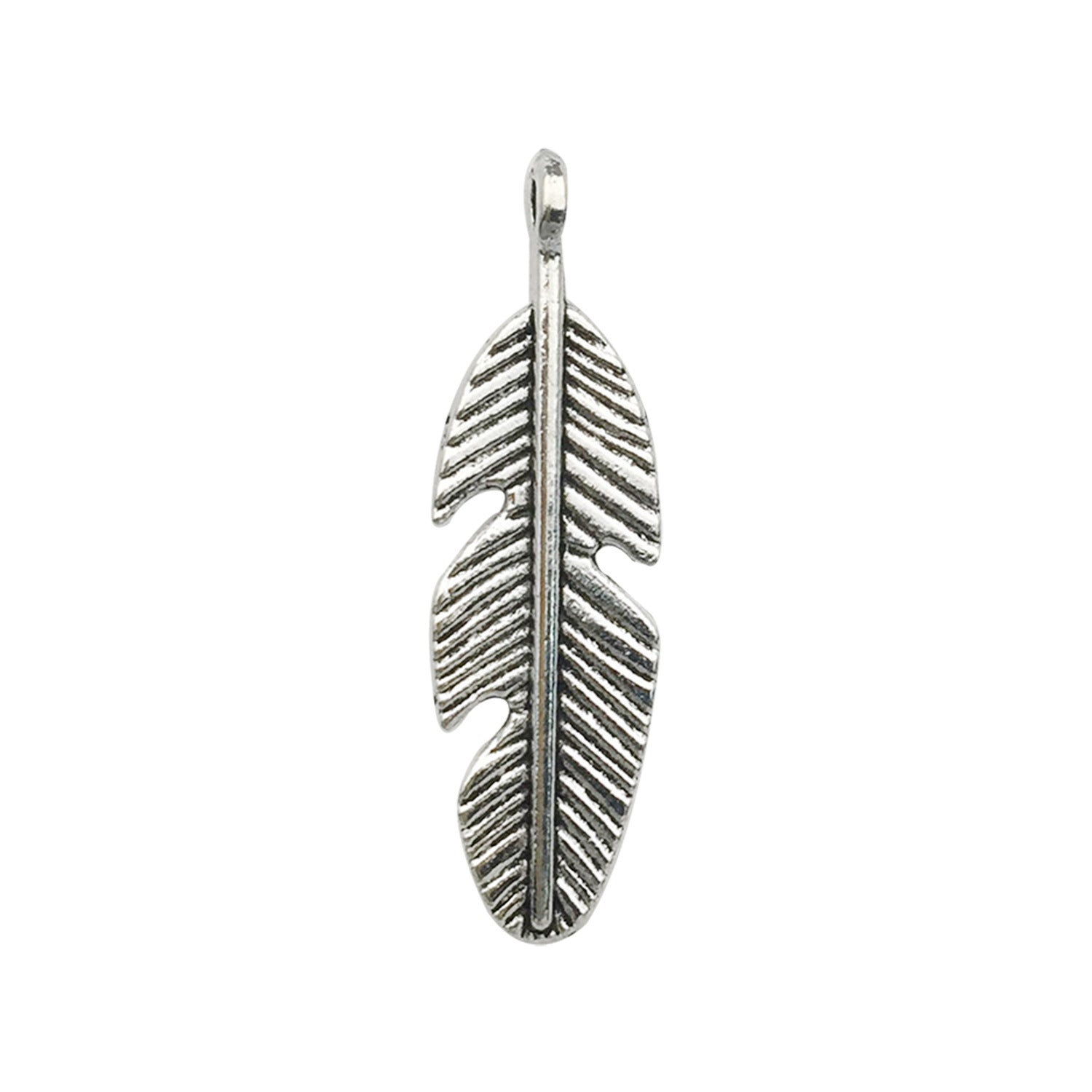 Vintage Zinc Alloy Leaf Feather Charm Pendants for DIY Necklace Earring Jewelry Making
