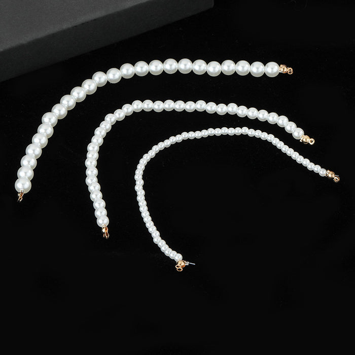 Faux Pearl Beaded Bracelet Silver-Tone Gold-Tone Clasp Three Sizes