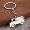 Embossed Metal Fire Engine Truck Keychain in Four Finishes view 2
