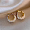 Rounded White Inlay Hoop