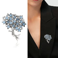 Silver Tone Floral Bouquet Brooch in Four Bead Colorways view 2