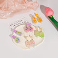 Glitter Resin Kiwi Popsicle Drop Earrings Cream Heart Studs view 1