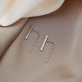 Minimalist Metal Bar Ear Climber Hooks Gold Silver Tones view 2