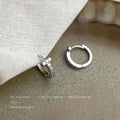 Silver Mini Huggie Hoop Assortment CZ Knot Bamboo Mix view 8