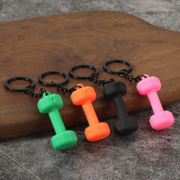 Dumbbell Keychain With Raised 45 LB Marking, Zinc Alloy
