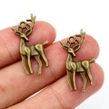 Standing Deer Charms in Antique Bronze and Silver Finishes view 3