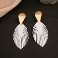 Seven Color Cutout Feather Statement Stud Earrings view 3